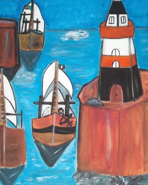 Barcos atracados no farol